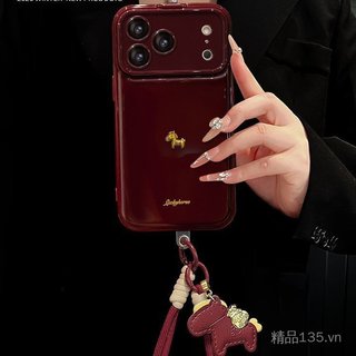 Cửa Sổ Lớn Lật Tiếng Anh Pony Dây Thích Hợp Cho 17 Vỏ Điện Thoại Năm Mới iphone15promax Silicone mate80 Chống Sốc