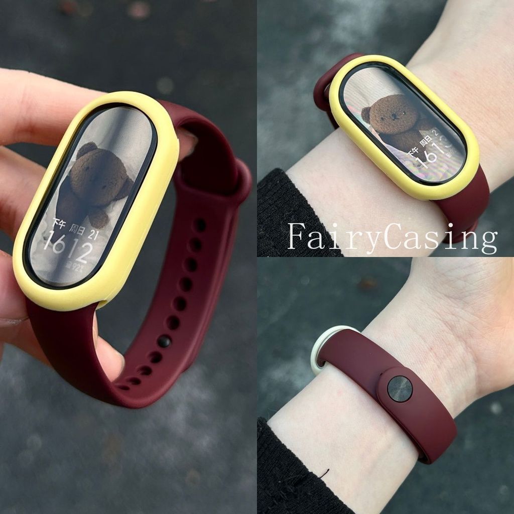 Không có đồng hồ - Dây đeo cho Xiaomi Mi Band 10 9 8 NFC Vòng đeo tay Silicon Cổ tay Miband 9 Phiên bản gốm Dây đeo thể thao thay thế
