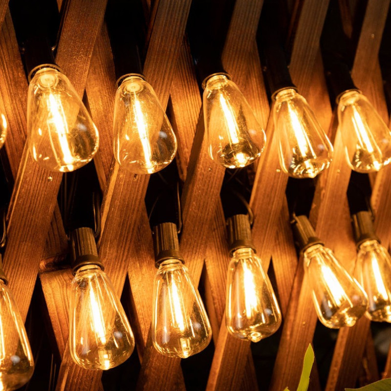 Đèn LED dây phong cách cổ điển chống nước, ánh sáng ấm, trang trí sân vườn, quán cà phê ngoài trời, 10m/15m