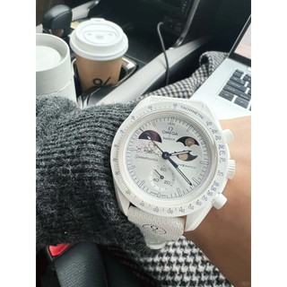 Mới Lạnh Mặt Trăng Đồng Hồ Nam Quarz Đồng Hồ Chức Năng Đầy Đủ Chronograph Dạ Quang Đồng Hồ Đeo Tay Có Hộp