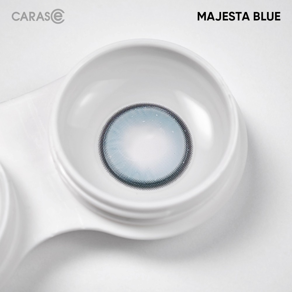 [1 chiếc] Kính áp tròng khoá ẩm 8H 1 Ngày Màu Xanh Dương Nhũ CARASE, Lens cận MAJESTA BLUE