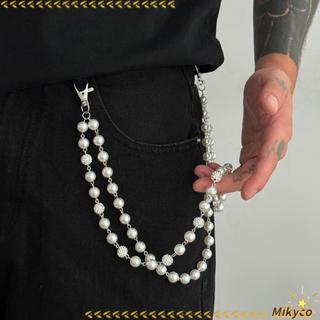 Dây Xích Quần MKYCO, Móc Khóa Đính Hạt Kim Cương Giả Two-Tone, Phong Cách Hip Hop, Quà Tặng Nam