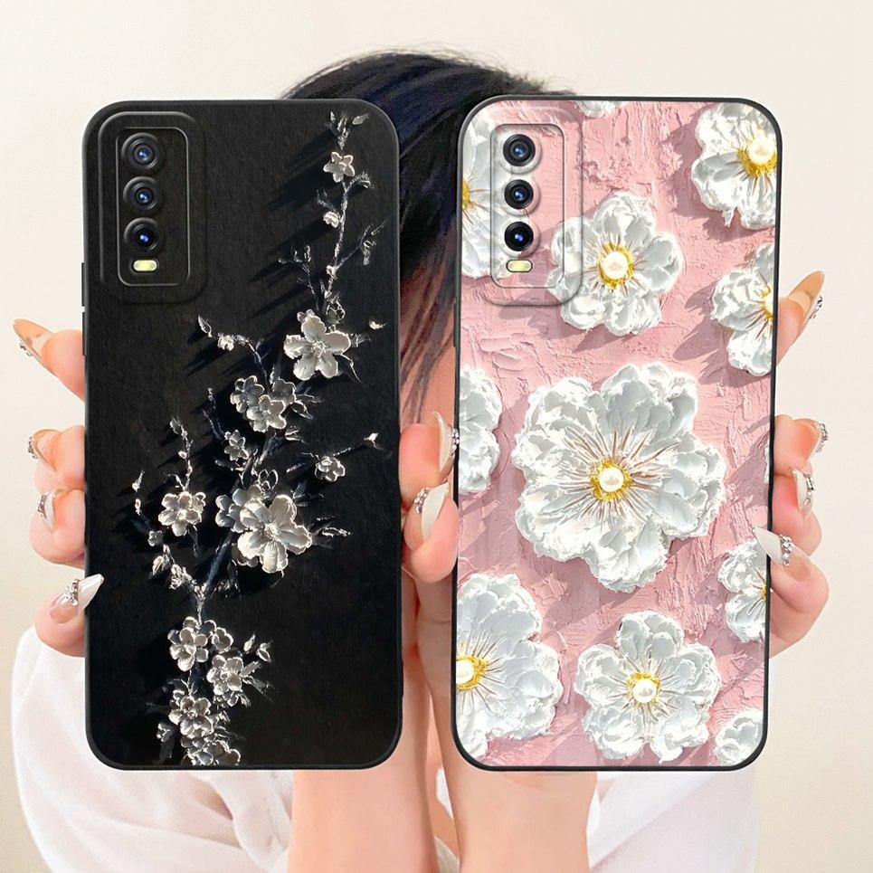 Dành Cho Vivo V2027 V2028 V2029 Vivo Y11s Y12s 2021 Y20 Y20s Y20i Y20a Y20G Ốp Điện Thoại Họa Tiết Nơ Hoa Bướm Vỏ Mềm