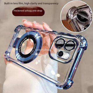 Ốp Mềm Oppo Reno 15F 2026 Cho Oppo Reno 15 Pro Max Mini 15FS Reno15Pro 5G Ốp Chống Sốc Thạch Trong Suốt Có Giá Đỡ Từ Tính Dày Túi Khí Ốp Lưng Điện Thoại