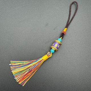 Mặt dây chuyền ô tô Phong cách Tây Tạng Đồ trang trí xe hơi Tua Rua Đồ trang trí Túi nội thất Chìa khóa Khu vực treo Quà tặng Văn hóa Phật giáo S6G4