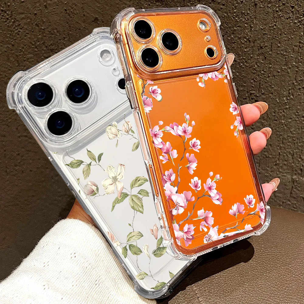 Vỏ hoa Tulip hồng toàn màn hình cho Huawei Honor 400 Pro Lite X6C X7D X9D X9B Nova 7 SE Vỏ bảo vệ không khí trong suốt chống sốc Góc bảo vệ Camera silicon mềm