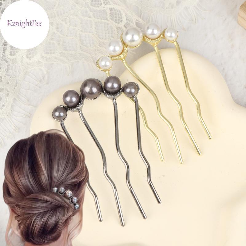 K2nightFee 1 Cái Kẹp Tóc Ngọc Trai Kẹp Tóc Kim Loại Hình Chữ U Lược Nữ Cô Gái Phụ Kiện Tóc Trang Trí Dụng Cụ Tạo Kiểu VN
