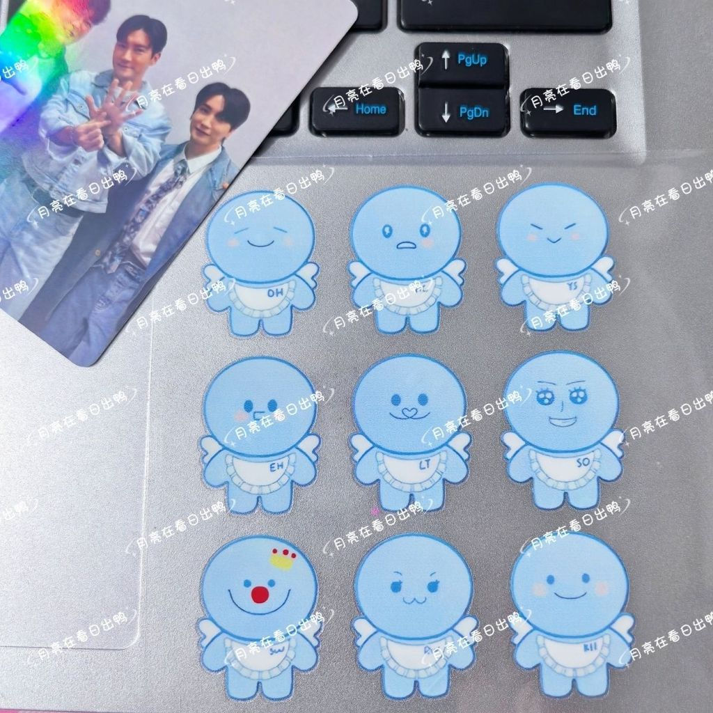 2026 Mới Nhất SUPER JUNIOR Màu Xanh Bánh Bao Chống Thấm Nước Chuyển Miếng Dán Điện Thoại Di Động Máy Tính Bảng Máy Tính Xách Tay Tai Nghe Cốc Nước Hỗ Trợ Miếng Dán Trang Trí Quà Tặng Sinh Nhật Ngày Lễ