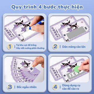 Thẻ cào hoạt hình - Quà tặng dễ thương 2026, combo 120 thẻ may mắn, trúng thưởng hấp dẫn kèm lời chúc ý nghĩa!