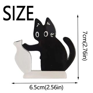 Tủ lạnh mèo JARREDIWWO, Acrylic Black Cat Pushing Cat Hair Collector, Cơ sở trang trí tưởng niệm thú cưng Mới lạ Sáng tạo Bình đựng tủ lạnh Trang trí văn phòng
