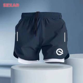 QG American Quick-Drying Lined Shorts Summer Track and Field Men's and Women's Running Training Anti-Wardrobe Malfunction Shorts Fitness Sports Pants Fashion aCz4