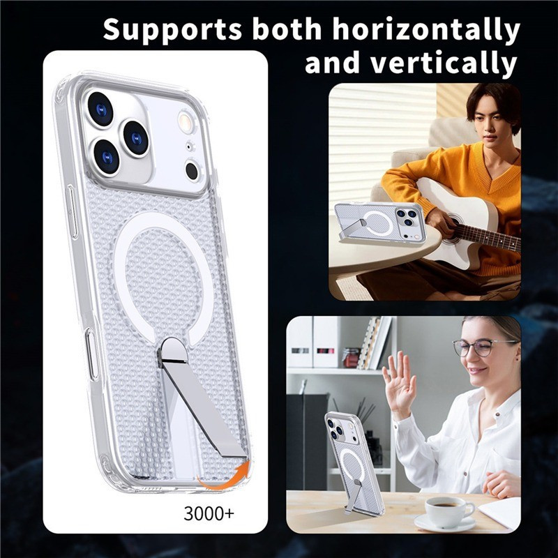 Ốp điện thoại lưới rỗng cho IPhone 17 16 15 14 Pro max / Plus 17Air 16e Vỏ bảo vệ từ tính tản nhiệt Giá đỡ kim loại vỏ chống rơi