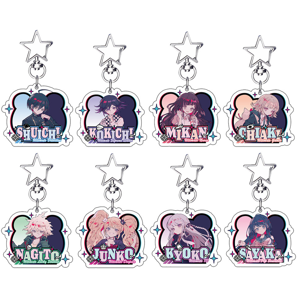 Anime Game Danganronpa Acrylic keychains keyring Stand Model Yasuhiro Taeko Kirigiri Kyouko Monokuma Cosplay Bag Gifts