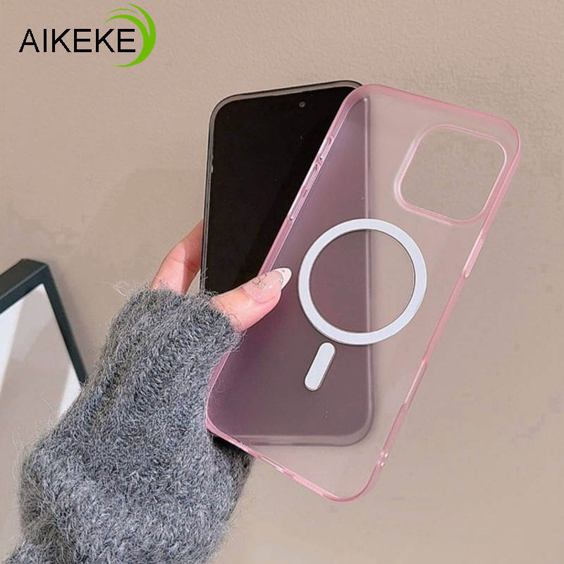Ốp Điện Thoại Từ Tính Ice Mist Cho Xiaomi 17 Pro Max 15 14 13 13T 12 12T Pro Mi 11 Ultra 10S Civi 5 Pro Đơn Giản Kinh Doanh Trong Suốt Vỏ PC Cứng Vỏ Sạc Không Dây Vỏ Chống Sốc