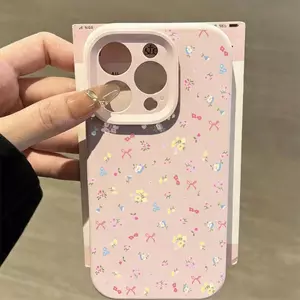 Bow Bow Flower cho 17 16pro trường hợp điện thoại iPhone 15 tốt lỗ gạo nếp trường hợp 14 13pro11 mềm trường hợp