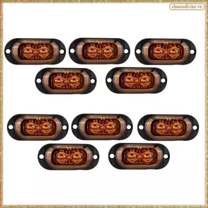 10 Cái 12V-24V 2LED Đèn đánh dấu bên ô tô Đèn báo rẽ Đèn hậu cho xe kéo Xe tải Dễ dàng lắp đặt Màu vàng
