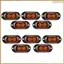 10 Cái 12V-24V 2LED Đèn đánh dấu bên ô tô Đèn báo rẽ Đèn hậu cho xe kéo Xe tải Dễ dàng lắp đặt Màu vàng