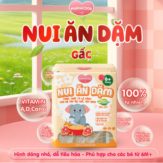 Nui Ăn Dặm Rau Củ Hữu Cơ MAMACOOK Vị Gấc - Bổ Sung Chất Xơ - Hỗ Trợ Ăn Dặm Cho Bé 6M+