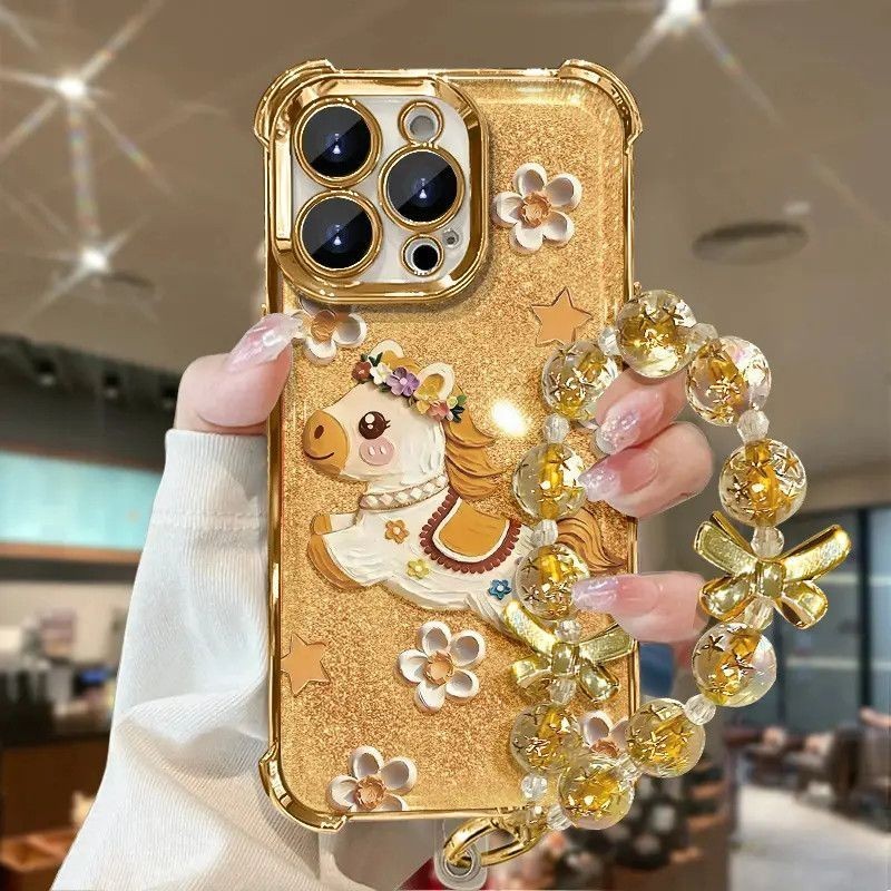 Ốp Điện Thoại Huayang Sweet Colt Thích Hợp Cho Apple 17oppo Huawei vivo Mạ Điện Chống Sốc Dễ Thương