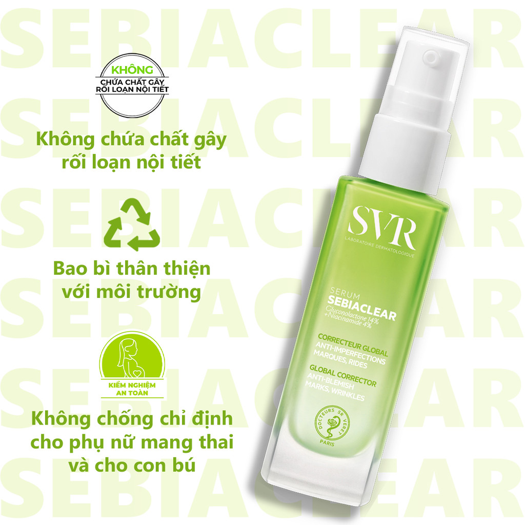 Combo giảm mụn, dưỡng ẩm SVR Sebiaclear Serum 30ML và Sebiaclear Hydra 40ML (CBG13)