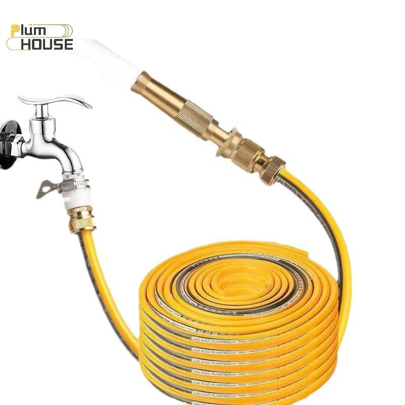 PlumHOUSE 5M / 10M / 15M / 20M Ống nước bằng đồng thau áp suất cao di động có vòi phun nước có thể điều chỉnh để tưới vườn, rửa xe tưới hoa VN