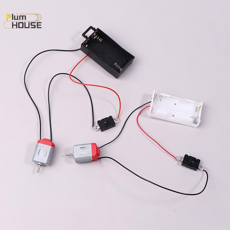 PlumHOUSE Bla White 130 Bộ Động Cơ Với 2xAA Pin Bảo Quản Và Công Tắc 16500 RPM Mini DIY Mô Hình Mạch Động Cơ Điện Tử Bộ VN