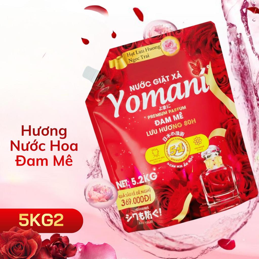 [2 TÚI 10KG4] Nước Giặt YOMANI Hương Nước Hoa, Lưu Hương 80H, Giặt Sạch Sâu, Tiết Kiệm, An Toàn