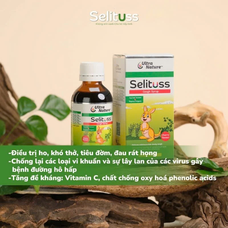 Siro ho Selituss hỗ trợ giảm ho, long đờm, giảm đau rát họng, giảm khò khè, giúp đường hô hấp khỏe mạnh