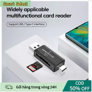 【COD】 Bộ chuyển đổi thông minh đọc thẻ SD/TF, chuẩn USB 2.0 - Thiết kế Type-C nhỏ gọn, tương thích OTG cho laptop và PC.
