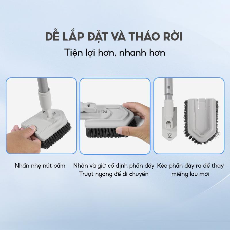 Bàn Chải Chà Sàn Cọ Rửa Bồn Nhà Tắm Cầm Tay 2 Đầu Tiện Lợi C4 Zolele | BigBuy360 - bigbuy360.vn