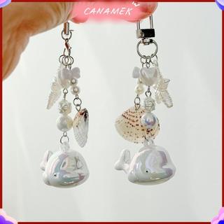 CANAMEK 1 Đại Dương Cá Voi Móc Khóa Sao Biển Vỏ Charm Mặt Dây Chuyền Móc Khóa Trang Sức Cho Bé Gái Nữ Tặng Túi Trang Trí CSF