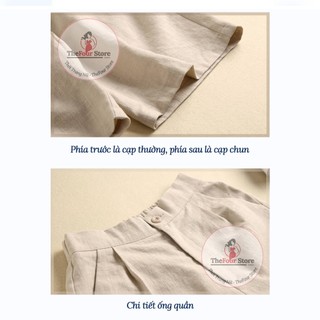Combo quần đùi đũi khoá thật chất kaki - quần đùi nữ ống rộng mùa hè siêu mát thanh tâm boutique