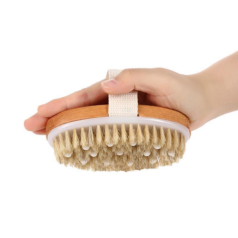 GOAY 1 Cái Tẩy Tế Bào Chết Bằng Gỗ Massage Toàn Thân Bàn Chải Tắm Lông Tự Nhiên Bàn Chải Mềm SPA Người Phụ Nữ Người Phụ Nữ Chăm Sóc Da Ướt Khô Body Brush VN