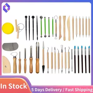 Bộ dụng cụ điêu khắc đất sét 42 chiếc, lý tưởng cho đồ gốm, khắc, đúc và định hình, dành cho người mới bắt đầu và chuyên gia