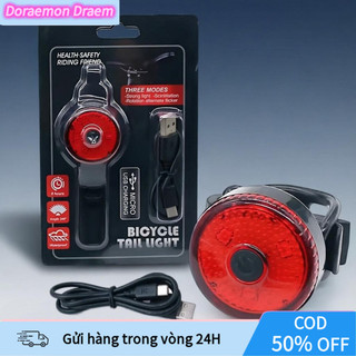 【COD】Đèn xe đạp sạc USB dành cho xe đạp, độ sáng cao, thời gian sử dụng lâu, đảm bảo an toàn khi đạp xe.