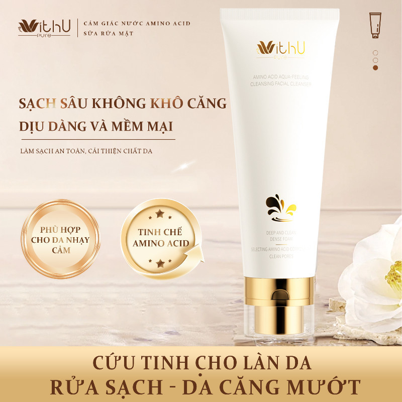 WithUpure Sữa Rửa Mặt Chăm Sóc Da Nhẹ Nhàng 100g,Dưỡng ẩm Và Kiểm Soát,Se khít lỗ chân lông,Dưỡng Da Dịu Nhẹ