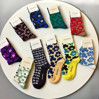 Ống tất nữ cotton retro họa tiết hoa, thiết kế sang trọng từ Marimekko Phần Lan