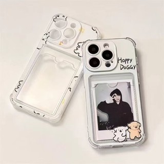 Dành Cho IPhone 17 16 15 14 13 12 11 Pro Max X XR XS Max 7 8 Plus Dễ thương puppy rỗng thẻ ảnh túi điện thoại trường hợp