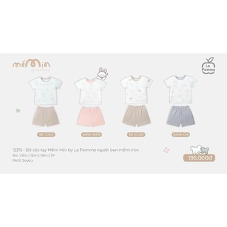 La pomme SS26.T2.2 Bộ cộc tay Mềm Mịn by La Pomme phối sắc màu, mềm mịn cho bé