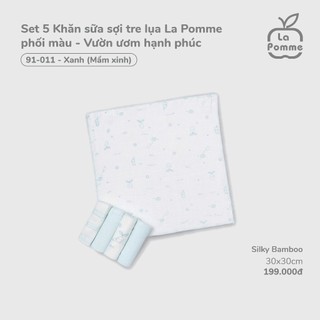 LA pomme SS26.T2.2 K001 Set 5 Khăn sữa sợi tre lụa La Pomme phối màu cho bé
