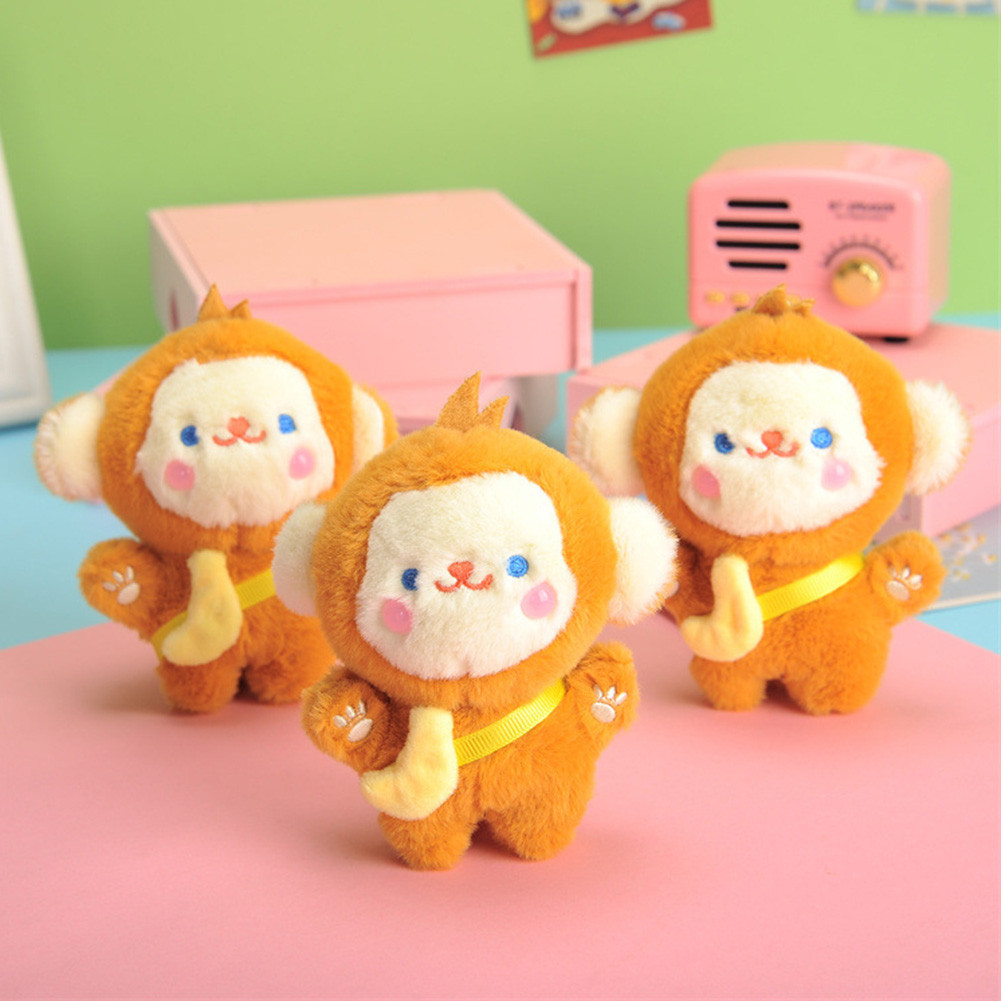 Móc chìa khóa hình chú khỉ nhỏ 12cm đính kèm an toàn để sử dụng hàng ngày Trang trí túi xách