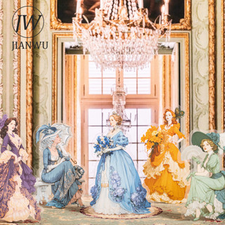 JIANWU Rococo Tiệc Series Nhân Vật Vintage Phong Cảnh Chất Liệu Cắt Dán PET Sáng Tạo DIY Tạp Chí Văn Phòng Phẩm