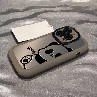 Ốp lưng IPhone 17 16 15 14 13 12 11 Pro Max XRXSMax 78 Plus Dễ thương Cartoon Panda Puff trường hợp điện thoại