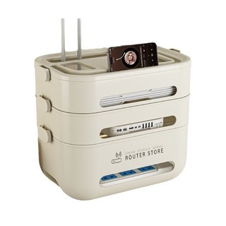 Bộ định tuyến Hộp lưu trữ Set-Top Box Ổ cắm Kệ kiểu kem Bộ định tuyến WIFI Hộp lưu trữ TV Set-Top Box Ký túc xá Ổ cắm máy tính để bàn Hộp sắp xếp dây mèo nhẹ