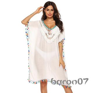 Đầm nàng ngắn tay thiết kế sheer, tua rua, cổ chữ V với nhiều màu sắc
