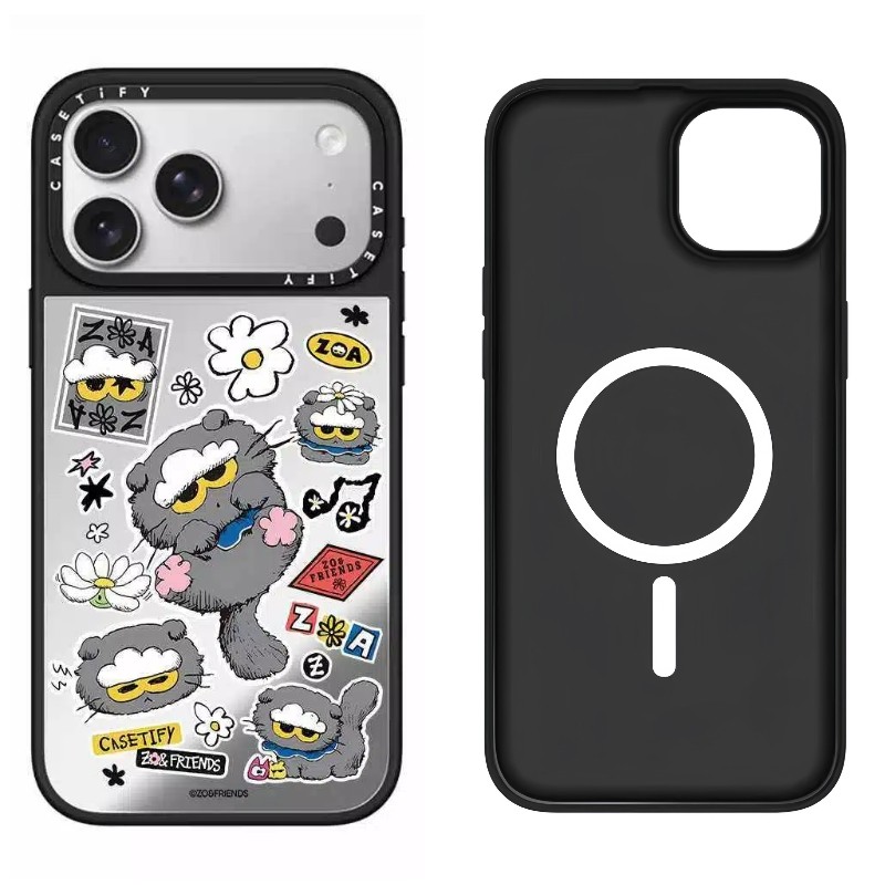 Ốp lưng iPhone hình mèo gương từ tính thích hợp cho iPhone 17 Pro Max 17 16 15 14 13 12 có chức năng đính kèm từ tính