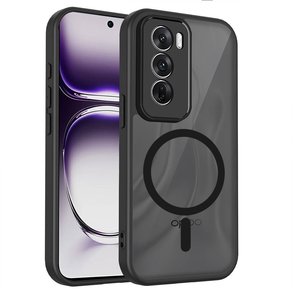 Ốp lưng OPPO Reno 12 Pro 5G Vỏ hấp dẫn từ tính màu đen mờ cho Ốp điện thoại OPPO Reno 12 5G