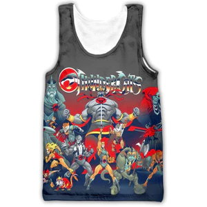 Áo thun không tay cổ tròn họa tiết anime Thundercats 3D, phù hợp unisex