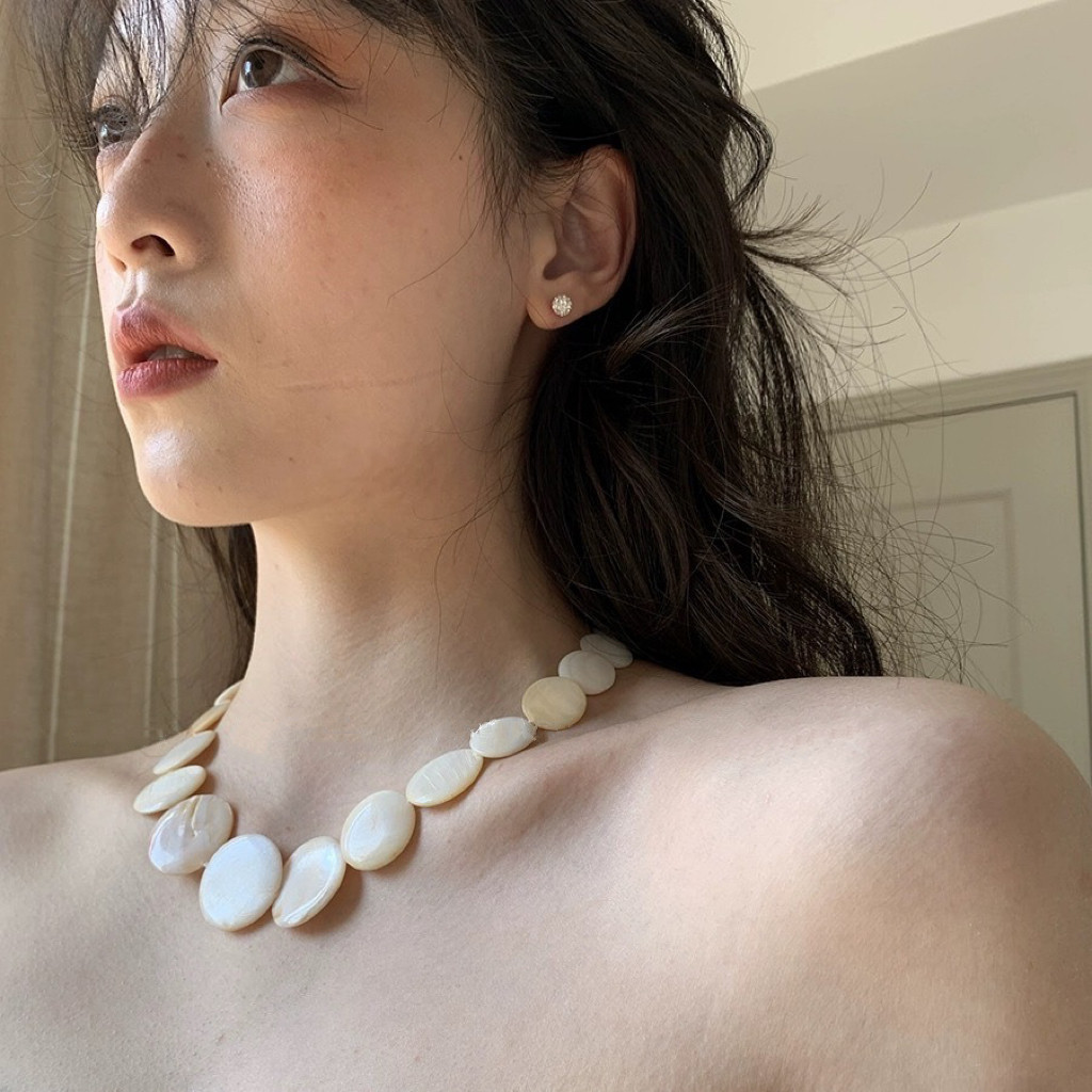 Mùa Hè Bên Biển Vỏ Tự Nhiên Vòng Cổ Ins Thiết Kế Niche Xương Đòn Dây Xích Phụ Kiện Thời Trang