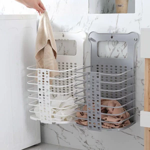 Giỏ để đồ đa năng gấp gọn Giỏ đựng đồ treo tường chất liệu nhựa PP an toàn treo máy giặt gọn gàng tiện lợi
